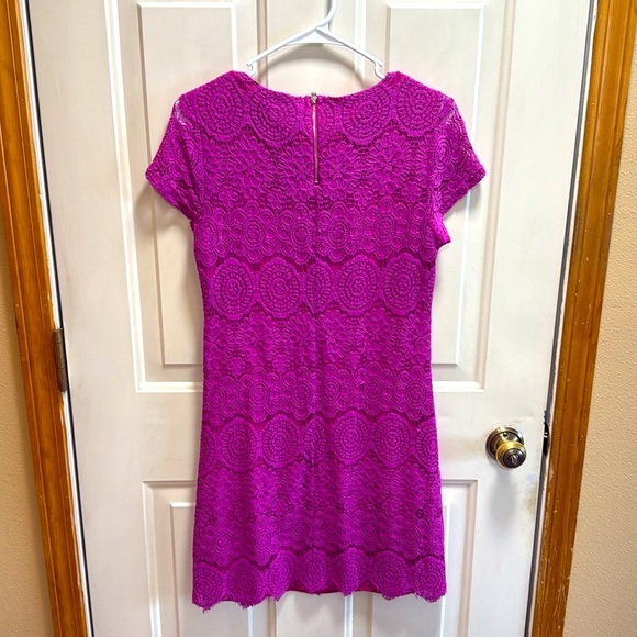 Laundry by Shelli Segal Elegant Purple  Pink Lace Midi Dress size 2 - Picture 2 of 9